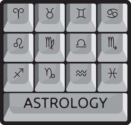Zodiac astrology signs keyboard button setのイラスト素材