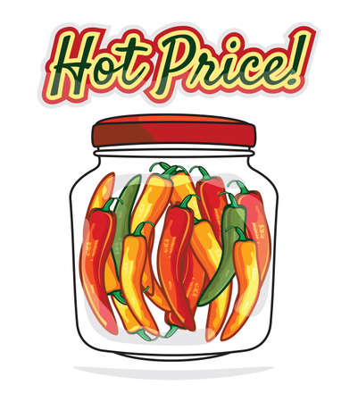 Hot chili pepper Hot priceのイラスト素材