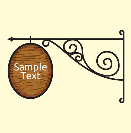 Wooden hotel door signのイラスト素材