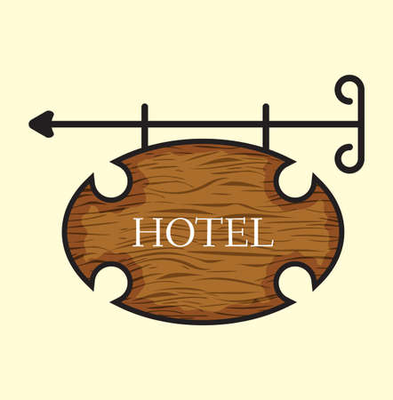 Wooden hotel door signのイラスト素材