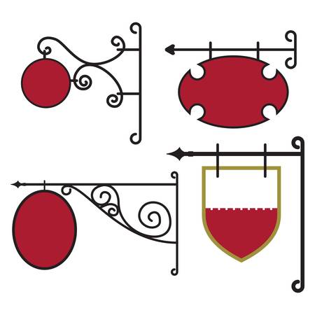 Set of blank sign boardのイラスト素材