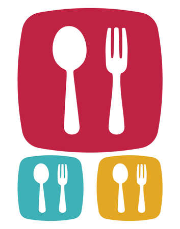 Fork and spoon icon - restaurant signのイラスト素材