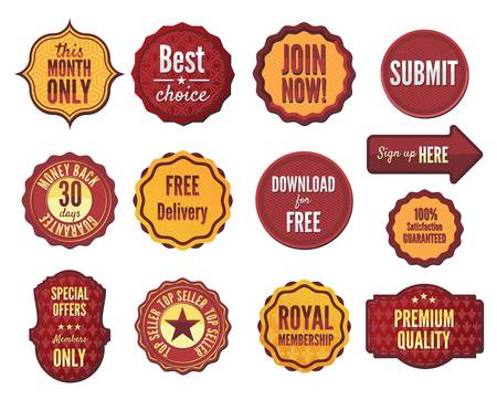 Set of vector badges and stickersのイラスト素材
