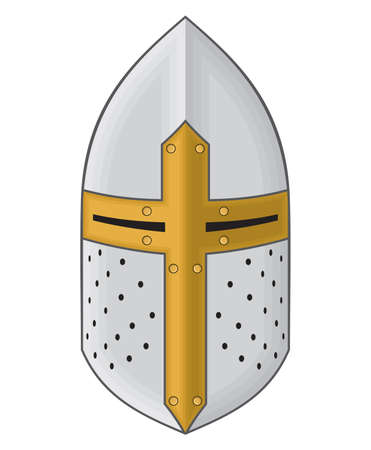 Iron helmet of the medieval knightのイラスト素材
