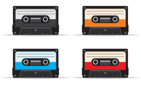 Cassette tape setのイラスト素材