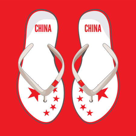 China flip flop sandalsのイラスト素材