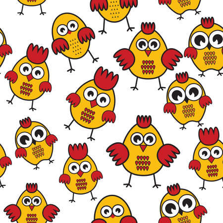 chicken patternのイラスト素材