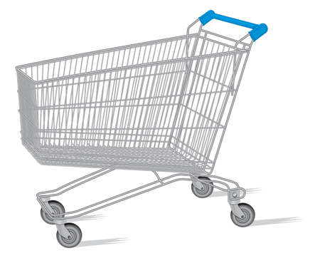 isolated shopping cart on the whiteのイラスト素材