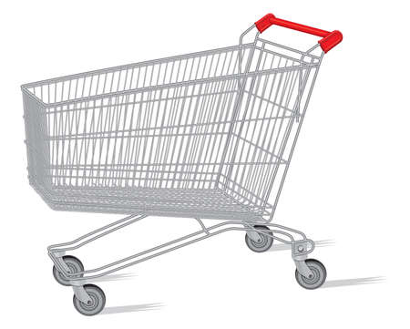 isolated shopping cart on the whiteのイラスト素材