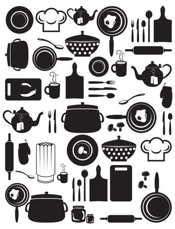 cute kitchen patternのイラスト素材