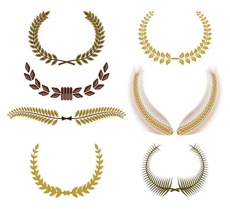 Set of laurel wreaths for designのイラスト素材