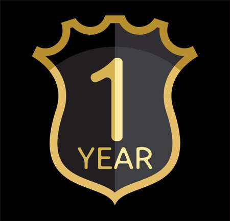 1 year shieldのイラスト素材