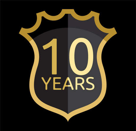 10 years shieldのイラスト素材