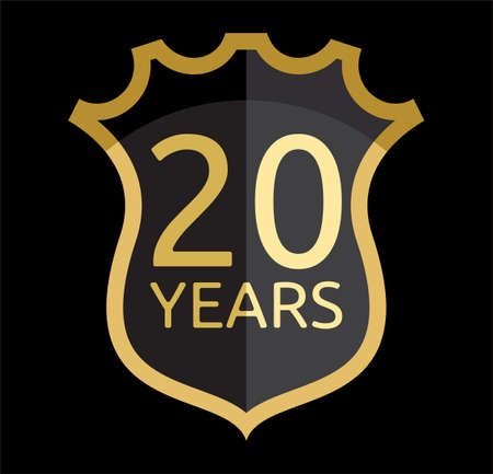 Golden shield 20 yearsのイラスト素材