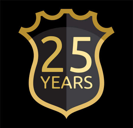 25 years shieldのイラスト素材