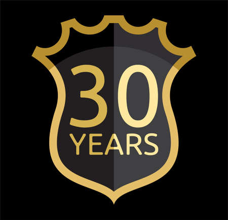 Golden shield 30 yearsのイラスト素材
