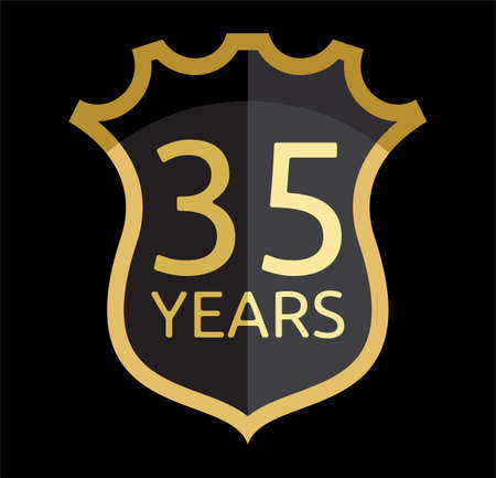 35 years shieldのイラスト素材