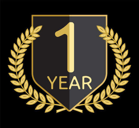 laurel wreath 1 yearのイラスト素材