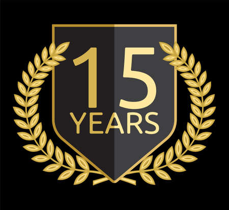 laurel wreath 15 yearsのイラスト素材