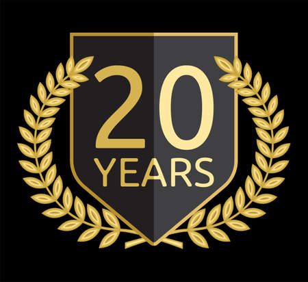 laurel wreath 20 yearsのイラスト素材