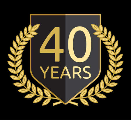 laurel wreath 40 yearsのイラスト素材