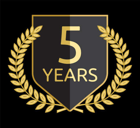 laurel wreath 5 yearsのイラスト素材