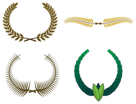 Set of laurel wreaths for designのイラスト素材