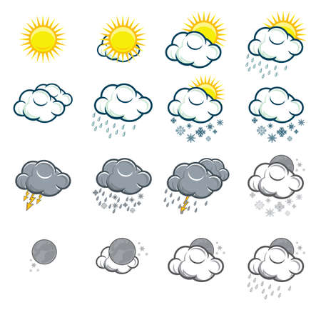 Set of weather iconsのイラスト素材