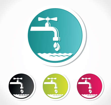 Water tap iconsのイラスト素材
