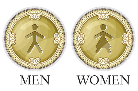 Man and women wc signのイラスト素材