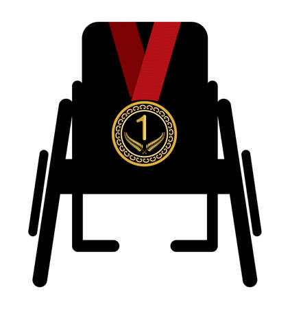 Wheelchair sport medalのイラスト素材