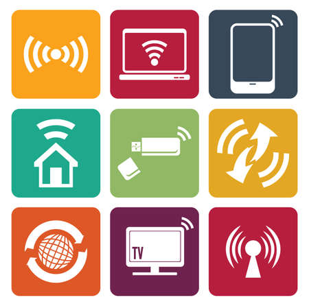 Wireless technology web icons setのイラスト素材