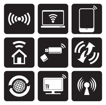 Wireless technology web icons setのイラスト素材
