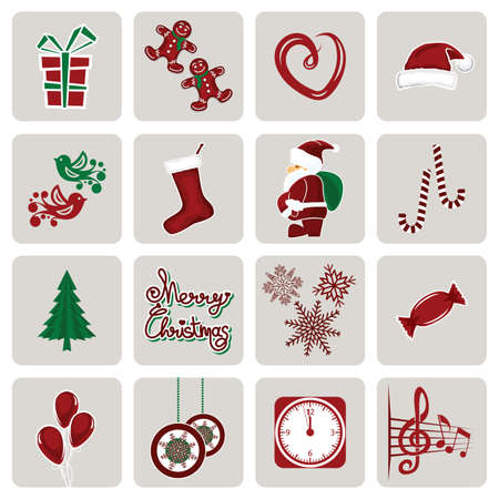 Set of icons for New Year and Christmasのイラスト素材