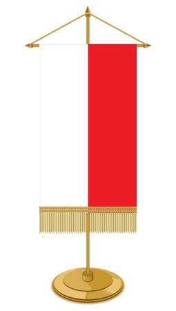 Poland table flag isolated on whiteのイラスト素材