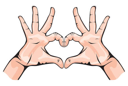 hands showing heartのイラスト素材