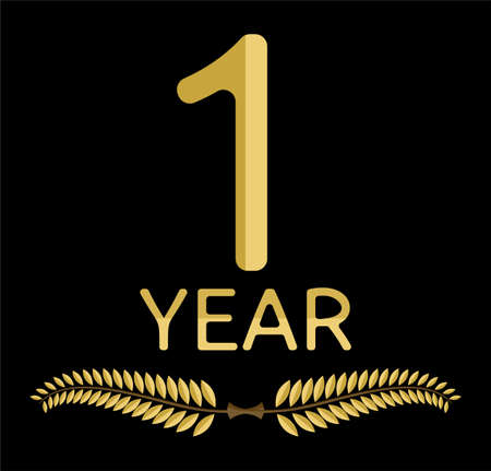 laurel wreath 1 yearのイラスト素材