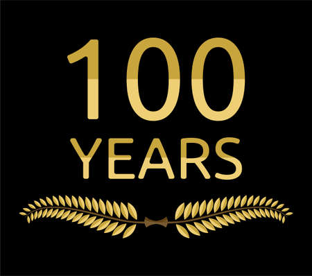 laurel wreath 100 yearsのイラスト素材