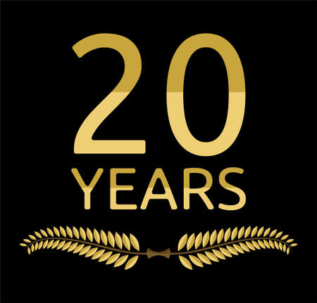 laurel wreath 20 yearsのイラスト素材