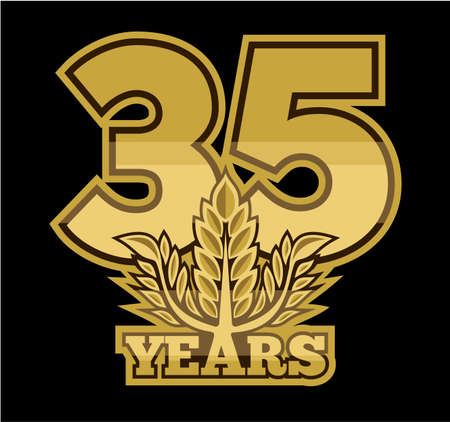 laurel wreath 35 yearsのイラスト素材