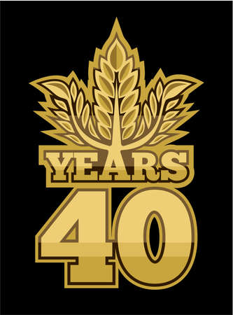 laurel wreath 40 yearsのイラスト素材