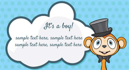 It s A Boy  Arrival announcement cardのイラスト素材