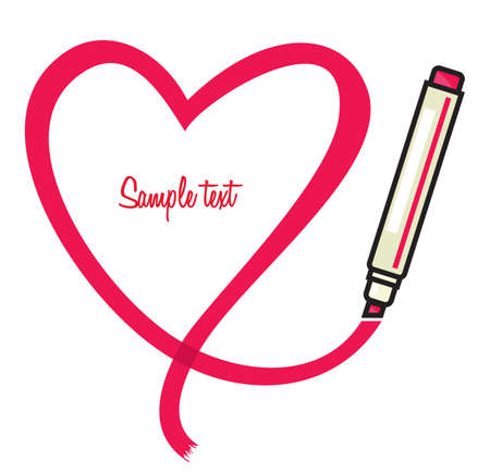 Marker with heart shapeのイラスト素材