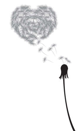 dandelion heart shapeのイラスト素材