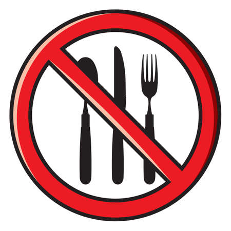 no eating, no food allowedのイラスト素材