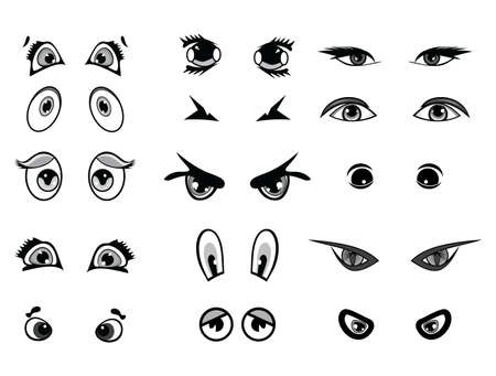cartoon vector illustration eyes collectionのイラスト素材