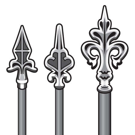 Wrought iron fence detailのイラスト素材