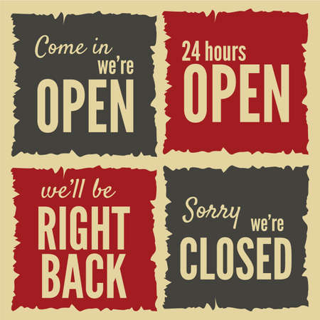 open and closed signsのイラスト素材