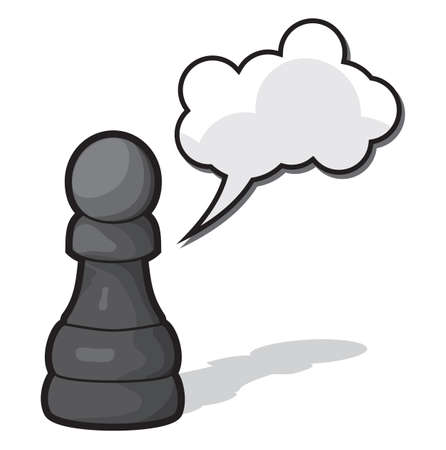 Chess pawn with cloud speachのイラスト素材