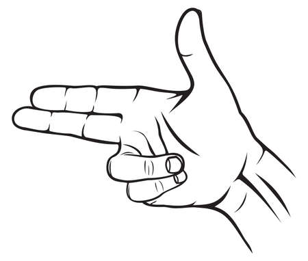 A hand making a shape of a pointed hand gunのイラスト素材